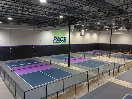 PACE Pickleball Club indoor pickleball courts designed and constructed by CourTex