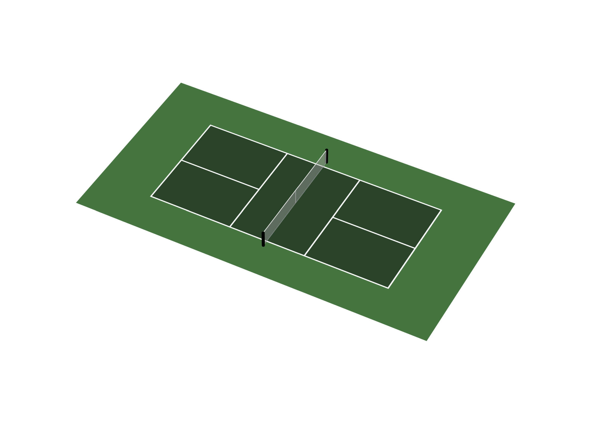 Generated image mockup of 34' x 64' Pickleball court